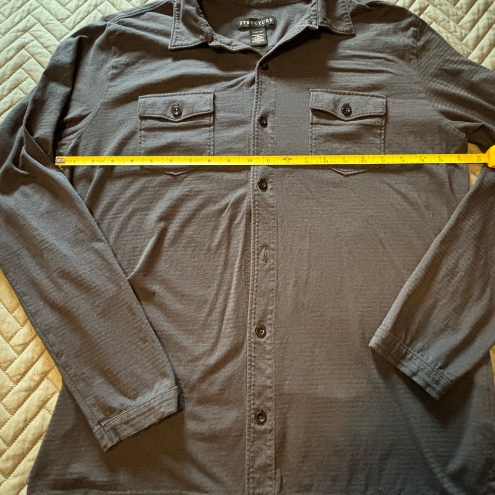 Vtg Structure Button Down Black Long Sleeves Shir… - image 4